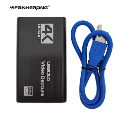 4K Video Capture Card USB 3.0 2.0 1080P 60fps for Recording Plate Game Grabber Mic Input Audio TV Lo