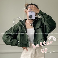 BATTER UP ZIPPER CROP JACKET // KOREAN SPORT ZIPPER ZIPPER ZIPPER CROP JACKET