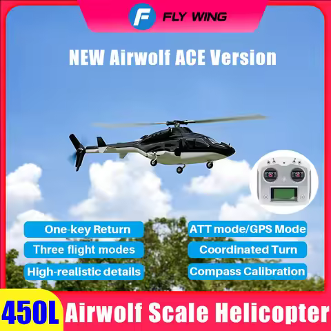 FLY WING Airwolf RC Helicopter Retractable landing gear LED light ACE Flight Control GPS 470 FLY WIN