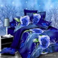 Brushed Cotton Bedding3d Rose Foreign Trade Bed Sheet Style Wholesale Four-Piece Bedding Set Direct 