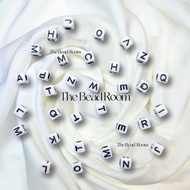 (CHOOSE LETTER) White Square Letter Beads / Bracelet Letter Beads / Round Beads / Handicraft Beads