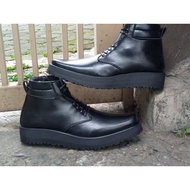 Sepatu PDH polri perwira tni security terbaru 2022 Sol Tebal kulit sapi dop semir Realpicture