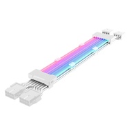 [MFPP] White PC Case PSU Extension RGB Cable ATX 24Pin PCI-E GPU 2X8Pin Neon Color Line ARGB Streame