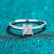 Princess Cut Ring Real Moissanite s925 Sterling Silver Trendy 0.6ct White D Moissanite Diamond Ring 