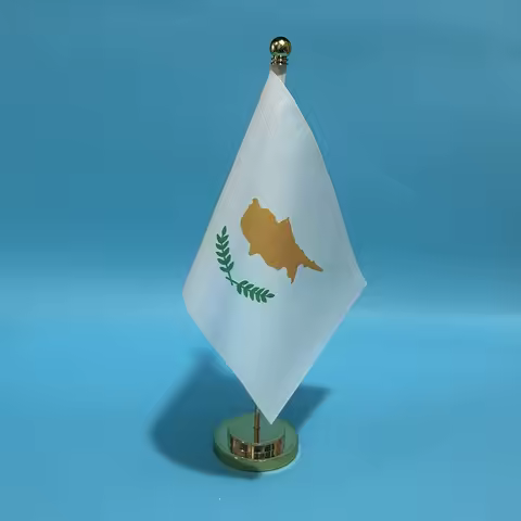 (SKY FLAG)Office Desk Flag Of Cyprus flag 14x21cm polyester Cyprus National Flag Country Banner Desk