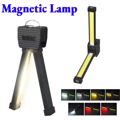 Gym Lamp for Posing Magnetic Portable Torch Light with Hanging Hook USB Rechargeable for Car Repair 