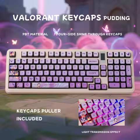 Valorant Pudding Keycaps, 4-Side Shine-Through for Mechanical Keyboards