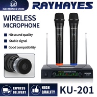 RAYHAYES Microphone Wireless System Professional UHF Mic Singing Karaoke Set Home KTV