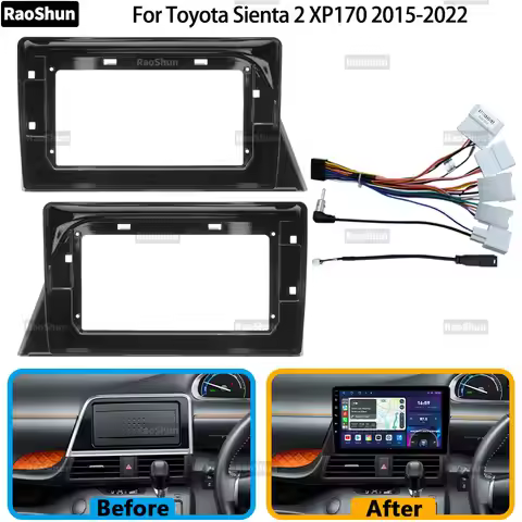 10 Inch Car Frame Fascia Adapter Android Radio Dash Fitting Panel Kit For Toyota Sienta 2 XP170 2015