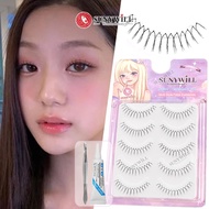 SUNYWILL Viral Korean Wispy Lashes with Glue & Tweezer 3D Volume Handmade Eyelash Extension for Dail