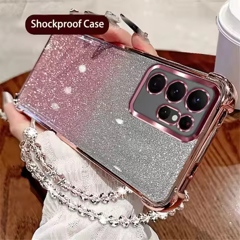 Luxury Gradient Glitter Shockproof Case For OPPO A16 A17 A5 A9 2020 A54S A53S Reno 12 11 Pro 11F 12F
