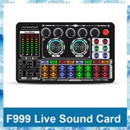 F999 Sound Card Audio Mixer Live Sound Card Voice Changer Mixing Console Amplifier Sound Card Phone Computer Universal