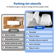 【AKO】-4 X 84.5Inch Parking Lot Line StencilReusable Silicone Parking Lot StencilsPavement Straight S