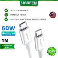UGREEN USB C To Type C Cable PD 60W 3A Qualcomm 3.0 QC Quick Charge Fast Charging Macbook iPad iPhon