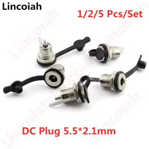 5Pcs/Set DC099 5.5 mm x 2.1mm DC Power Jack Socket Female Panel Mount Connector metal 5.5*2.1
