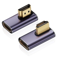 AreMe 8K HDMI 2.1 Right Angle Adapter (2 Pack), Left&Right 90 Degree and 270 Degree HDMI Male to HDM