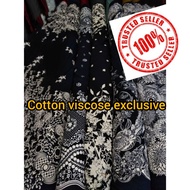 KAIN PASANG COTTON VISCOSE BUNGA KAKI BAWAH ATAS (READY STOCK) 1METER