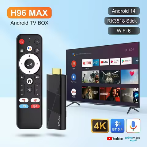 New H96 MAX RK3518 Android 14 TV Stick 4K Ultra HD WiFi Bluetooth Portable Streaming Device For Home