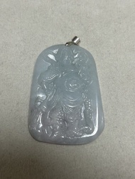 春彩翡翠關公玉吊墜