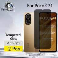2 Pcs Poco C71 Tempered Glass Screen Protector Anti-spy For Xiaomi Poco C75 C71 C65 4G 5G