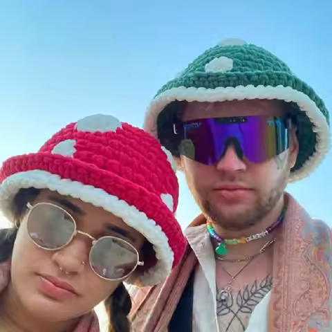Halloween Crochet Fisherman Hat Soft Bucket Hat Handmade Mushroom Hat Women Novelty Photoshoots Hat