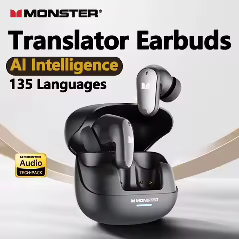 New Monster MQT52 AI Translation Headphones Wireless Bluetooth 5.4 Low Latency Headphones Real-Time 