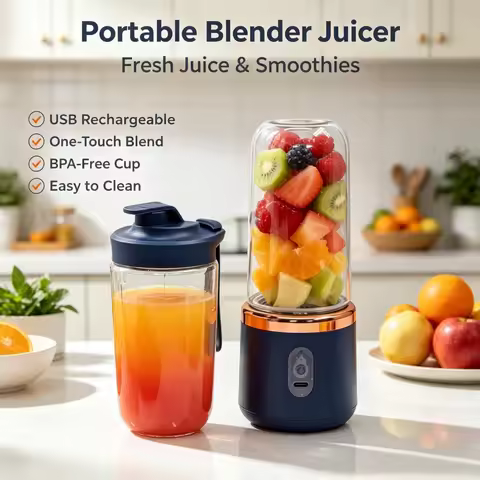 Portable USB Blender Electric Travel Juicer Cup Home Fruit Milkshake Mixer USB 6 Blades Kitchen Mini