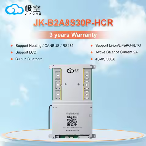 JIKONG B2A8S30P 300A bms with CAN Heat RS485 4S 5S 6S 7S 8S Li-ion Lifepo4 LTO BATTERY 12V 24V 48v A