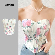 (NEW) Lovito Casual Top Structure Line Spring/summer Top for Women L154ED1154 Lovito Kemeja Santai A