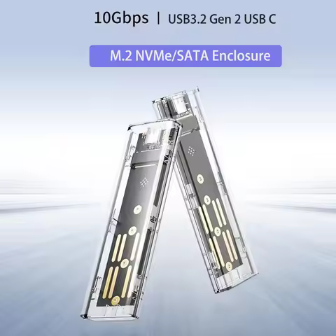 M2 SSD Case Enclosure NVMe SATA NGFF M.2 SSD Box Adapter USB 3.1 10Gbps for External Hard Drive M/B+