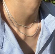 สร้อยคอwide snake necklace/สร้อยคอเงินแท้