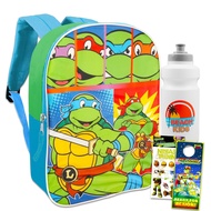 TMNT Backpack for Boys - Bundle with 15” Teenage Mutant Ninja Turtles Backpack Kids, Water Pouch, St
