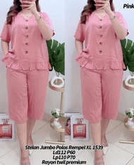 (GRATIS ONGKIR) SETELAN ANDIN KANCINGJUMBO XL.XXL.XXXL LD.110.120 130CM//SETELAN RAYON TRENDI//SETEL