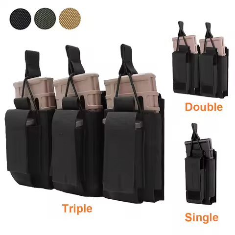 Tactical Molle Magazine Pouch Tactical Pouch Single/Double/Triple Rifle Pistol Mag Pouch 2-Layer Car