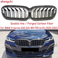M5 F90 G30 LCI Forged Carbon Fiber Front Grill for BMW 5 Series G30 G31 F90 M5 Facelifted 520i 530i 