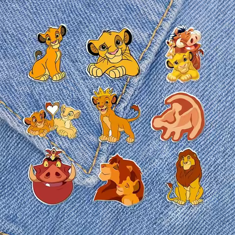 Disney's The Lion King Fashion Jewelry Brooches Pins for Backpacks Enamel Pins Brooches for Women Ki
