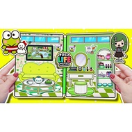 Toca Life World Quiet Book Keroppa's Toca Doll Green Frog House handmade book paper doll quite book 