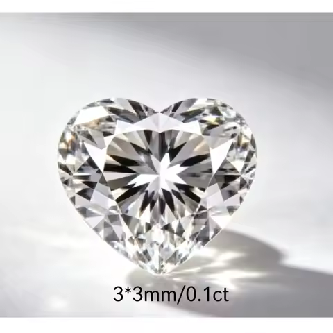 0.1CT-0.5CT Heart Cut Moissanite Loose Stone D Color VVS1 Super White Brilliant Gem For Jewelry Inla