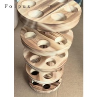 [Baosity11] Wood Egg Stand Fresh Egg Holder Rotating Freestanding Space Saving Holds 30 Eggs