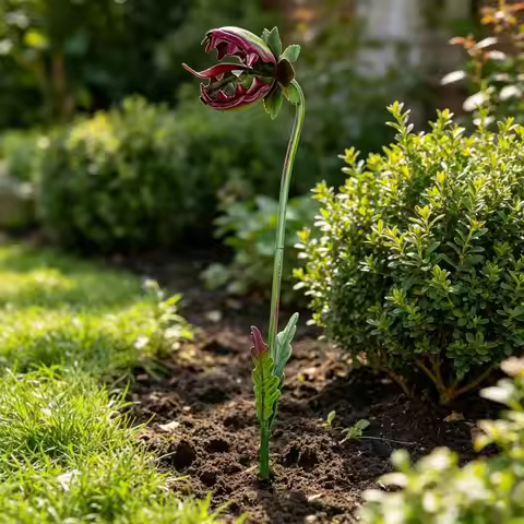 Oversized Garden Sculpture Metal Carnivorous Plant Garden Stake Venus Flytrap Sculpture Outdoor Yard