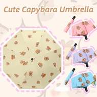 Cute Capybara Folding Umbrella Automatic Anti UV Sunshade Umbrella Portable Sunny Rainy Dual Use UV 