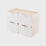 O-Life 組合式抽屜收納盒- 4抽屜/置物盒/收納箱/整理箱 米色