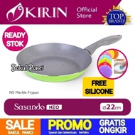 KIRIN WOK (WAJAN) SASANDO 22 CM - FRYPAN - FRY PAN MARBLE NON-STICK - FRYING PAN 22CM NON STICK PAN