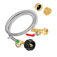 [SUNYLF]Propane Tank Adapter for 1lb Cylinders: 3ft Stainless Steel Hose with Pressure