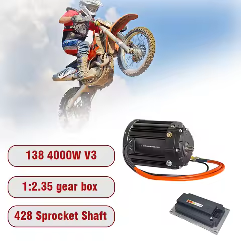 QS MOTOR QS138 90H V3 Mid Drive Motor Kit 4000W Rated Power 1:2.35 Gear Box Compatible with EM200-2S