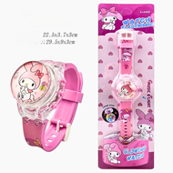 JAM TANGAN ANAK KARAKTER MUSIK LAMPU SPIN PUTAR LED DIGITAL WATCH MELODY KUROMI CINNAMAROLL