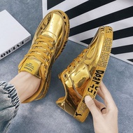 Men Shoes Spring Autumn Low-Top Chelsea Gold Trendy Shoes All-Match Spirit Guy Sports Casual Sneaker