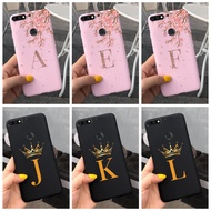 Huawei Nova 2 Lite LDN-L21 LDN-LX2 Fashion Crown Initial Letter Black Phone Casing Nova 2lite Flower Pink Silicone Soft Case