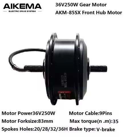 Ebike Ultraligh 1.7kg AKM-85SX Motor 36V 250W High Speed Front Hub Motor 36V 250W Ebike Gear Motor