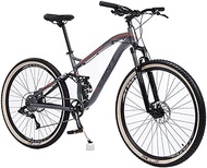 Fashionable Simplicity Mountain Bike in 27.5 Inches Full Suspension Mens Mountain Bicycle Mountain Trail Bike Dual Disc Brakes with High Carbon Steel 9/10/11/12-Speed